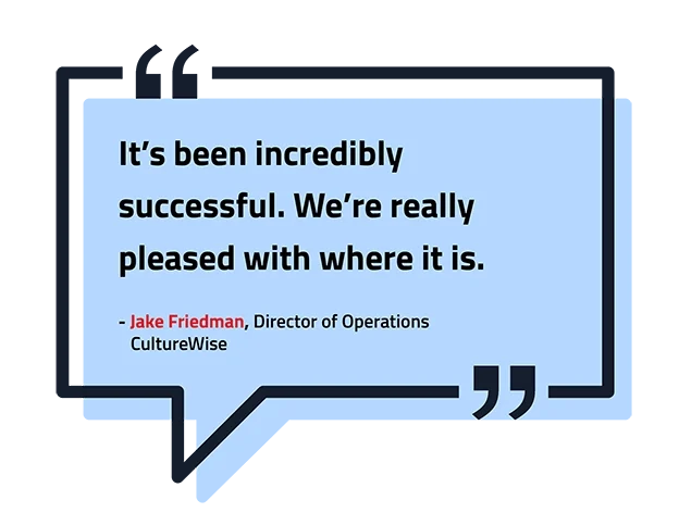 CultureWise testimonial from Jake Friedman, Director of Operations. 