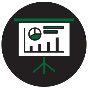 Display board containing various graphs icon