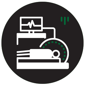 Person getting a CAT scan icon